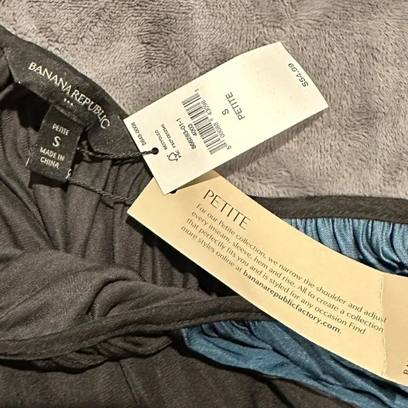 NWT Banana Republic Factory colorblock swing tank black teal petite small PS - Picture 3 of 6